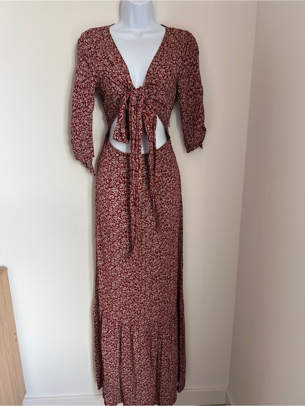 Flynn Skye All Wrapped Up Floral Cutout Maxi Dress – Size Medium
